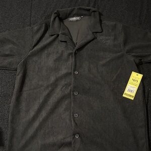 Men's Members Only Black Button-Up Shirt